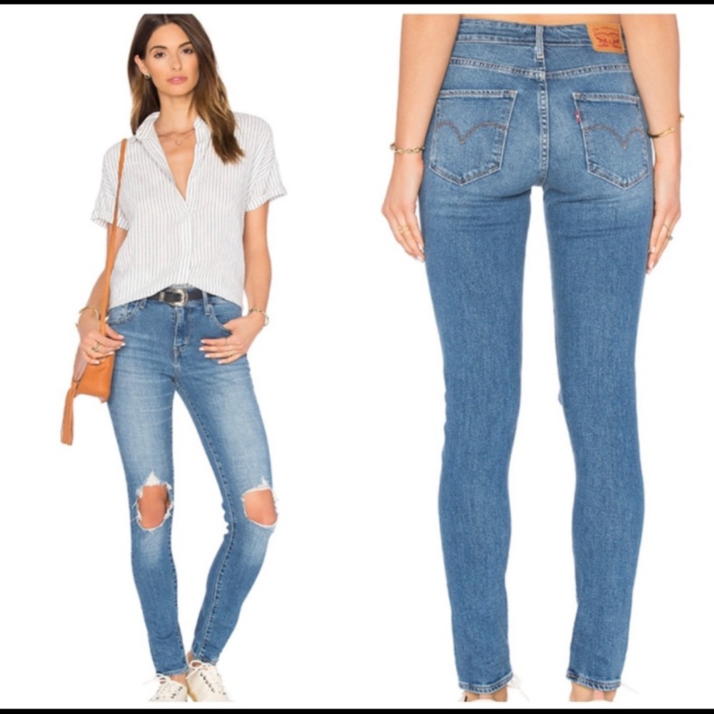 LEVI'S 721 High Rise Skinny Rugged Indigo Jeans